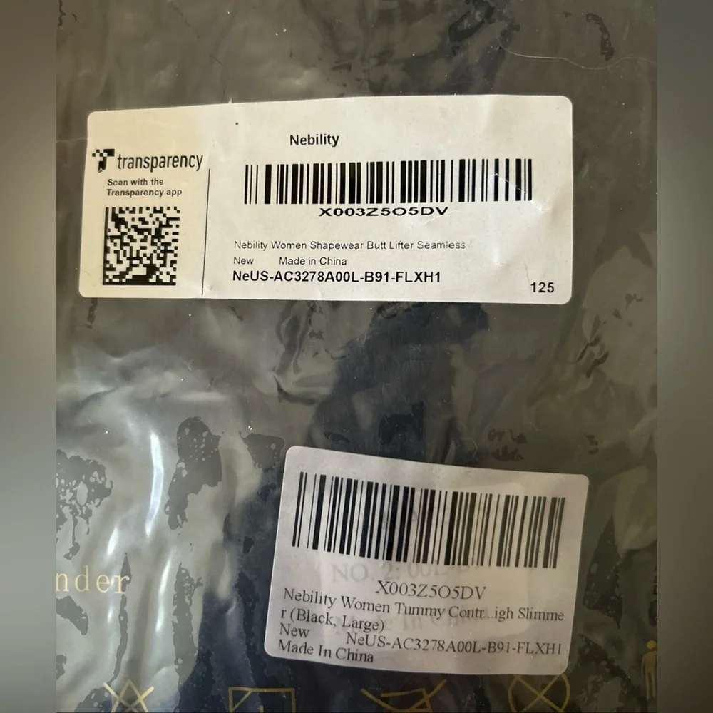 Nebility Women Shapewear Butt Lifter Seamless Black Size Large New - Picture 7 of 7